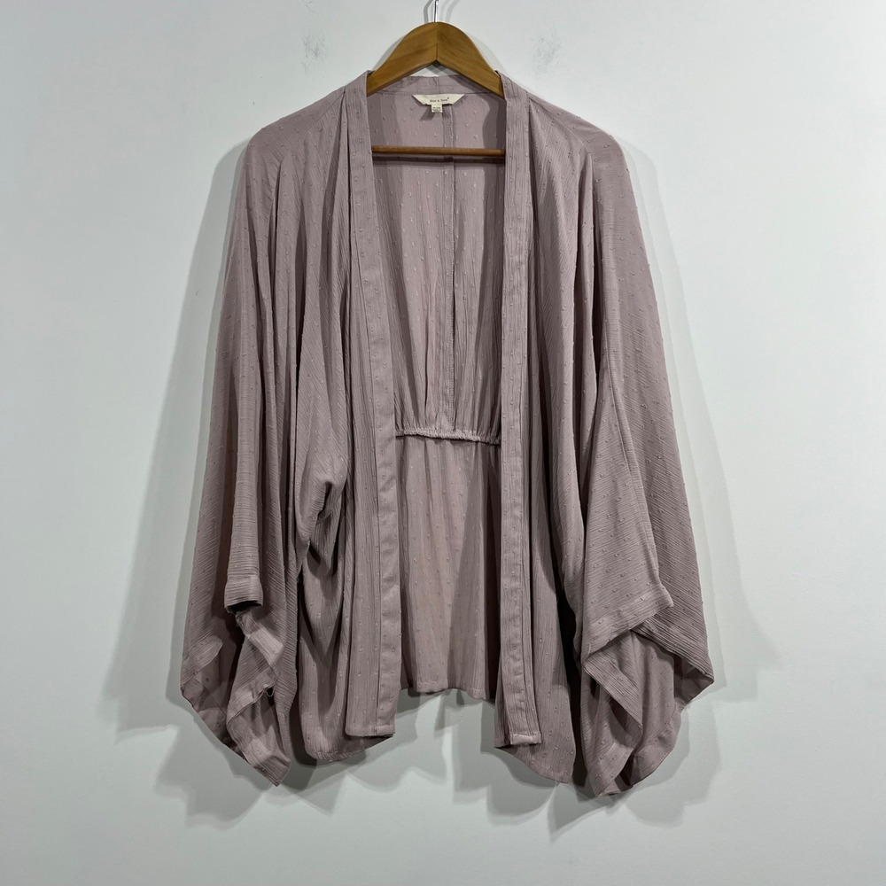 Sim & Sam Dainty Swiss Dot Open Front Kimono Cardigan Womens Small Medium Boho